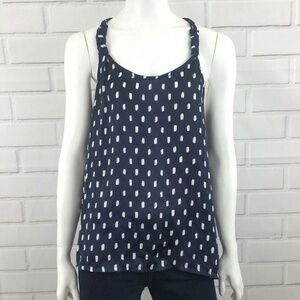 Audrey 3+1 Sz Small Racerback Tank Top Navy White